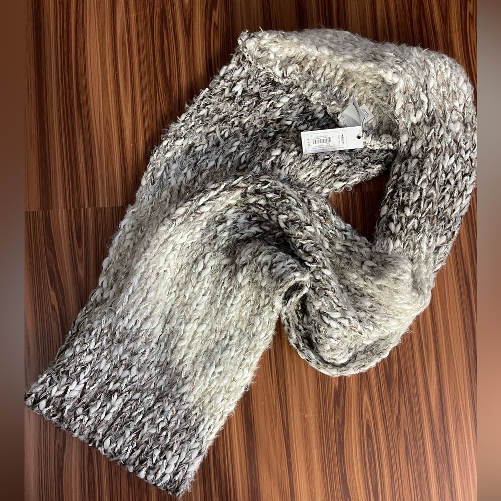 Sonoma brown and white Fuzzy Infinity Scarf New